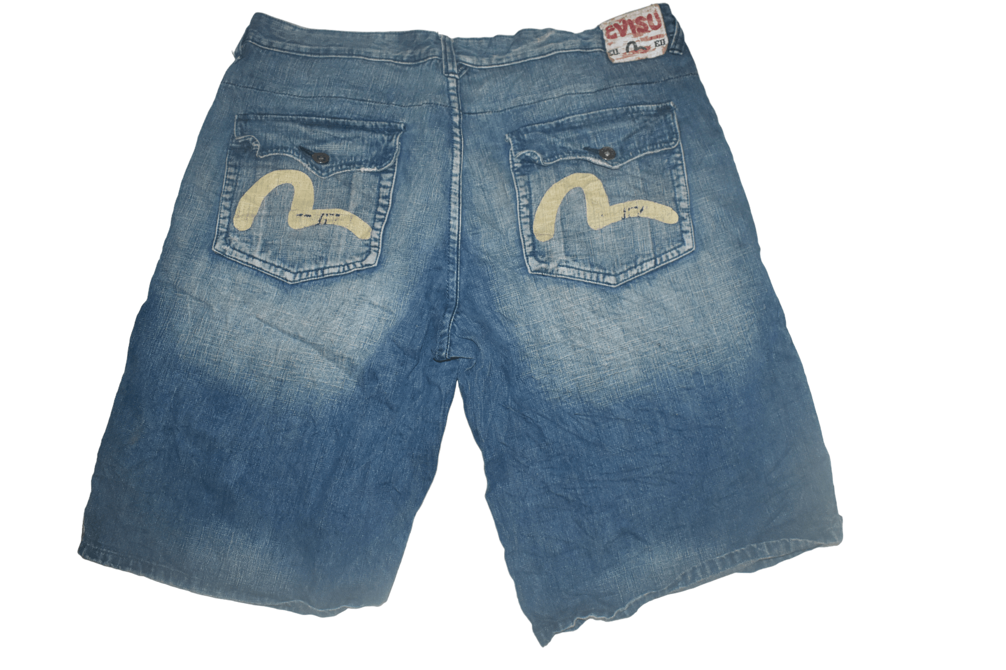 image of Evisu Big Size Short Denim in Blue, Men's