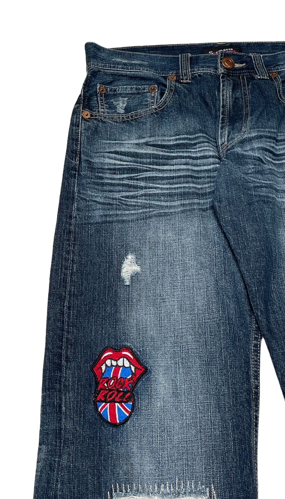 Japanese Brand × Vintage Vintage Japanese Brand Sorridere Patchwork Jeans 2000s Size US 31 - 5 Thumbnail