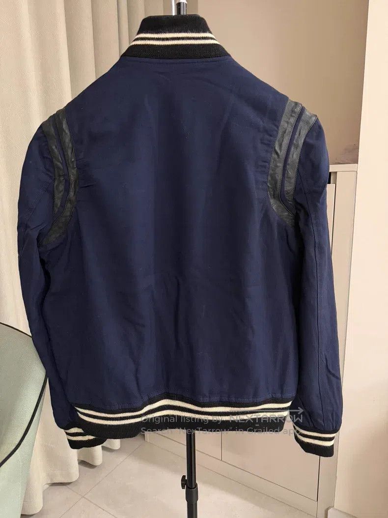 Saint Laurent Paris Saint Laurent Paris Navy Blue Wool Teddy Baseball Jacket Size US M / EU 48-50 / 2 - 3 Thumbnail