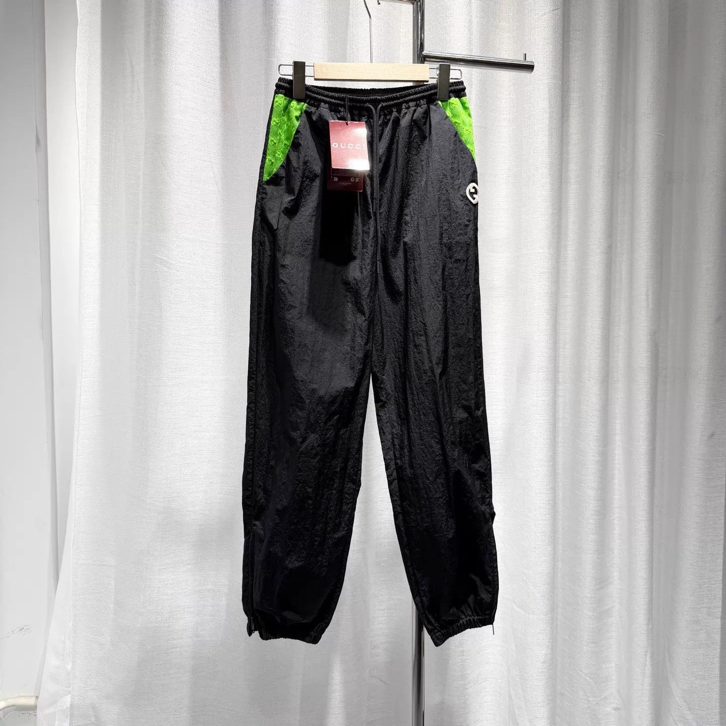 Gucci GUCCI Black GG Logo Panel Drawstring Pants XS Size US 28 / EU 44 - 1 Thumbnail