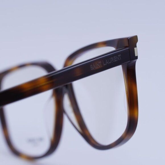 Saint Laurent Paris Saint Laurent SL599OPT 002 Eyeglasses Dark Havana 58mm Size ONE SIZE - 8 Thumbnail