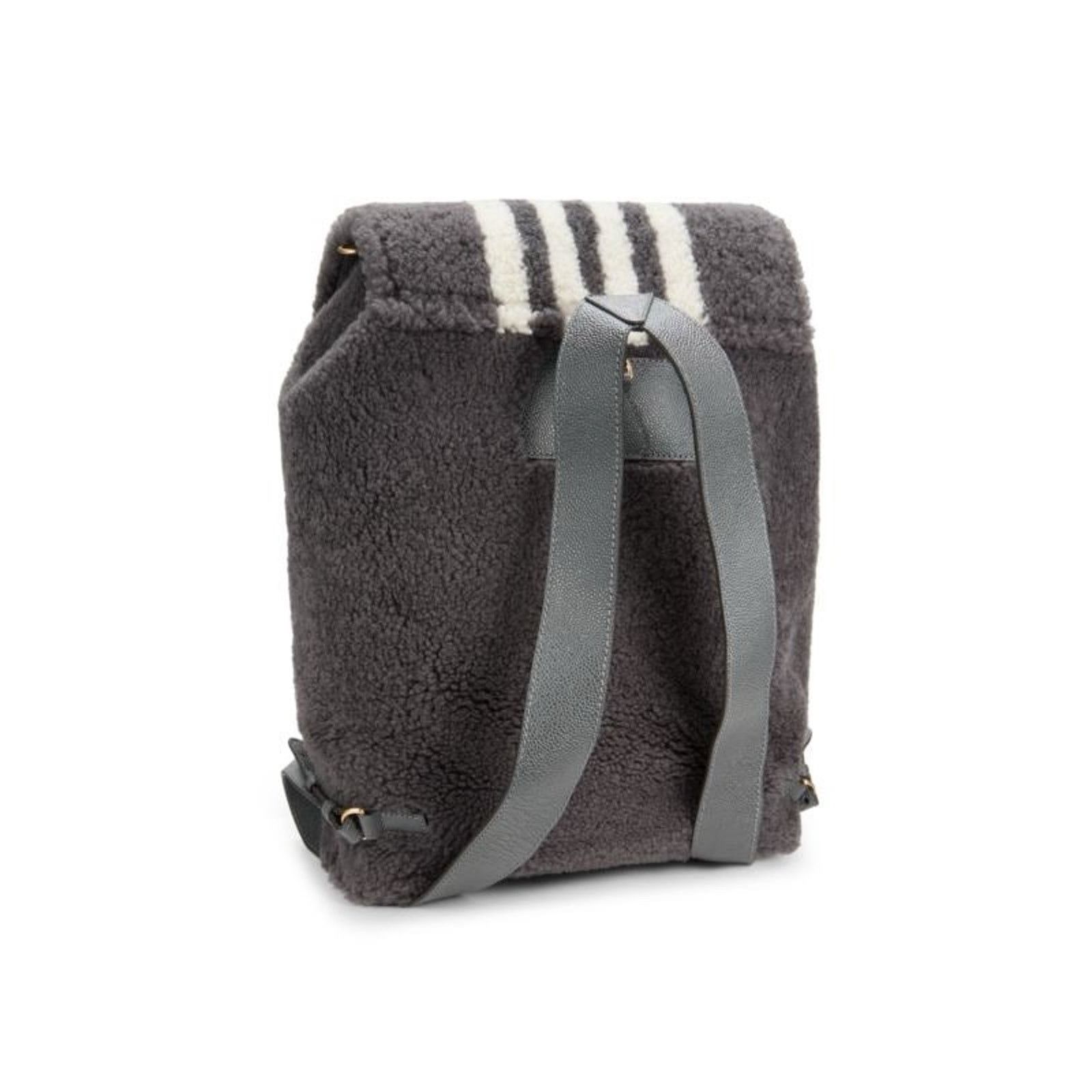 Thom Browne Rare NWT $4000 Thom Browne Grey Shearling & Leather Backpack Size ONE SIZE - 8 Thumbnail