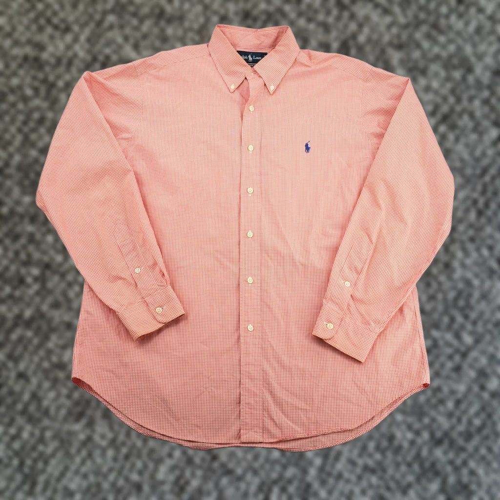 Ralph Lauren Ralph Lauren Button Down Shirt Men L Orange Gingham Classic Fit Long Sleeve Size US L / EU 52-54 / 3 - 1 Thumbnail