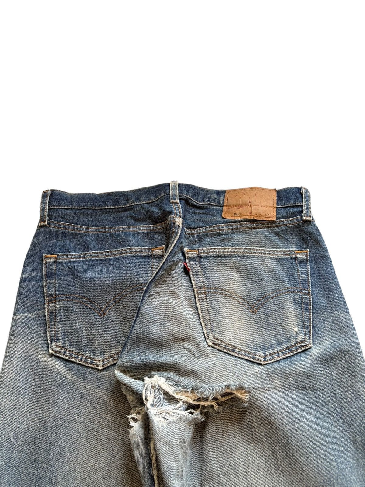 Levi's Vintage 90s Levis 501 Mud Wash Distressed Loose Jeans Size US 33 - 9 Thumbnail