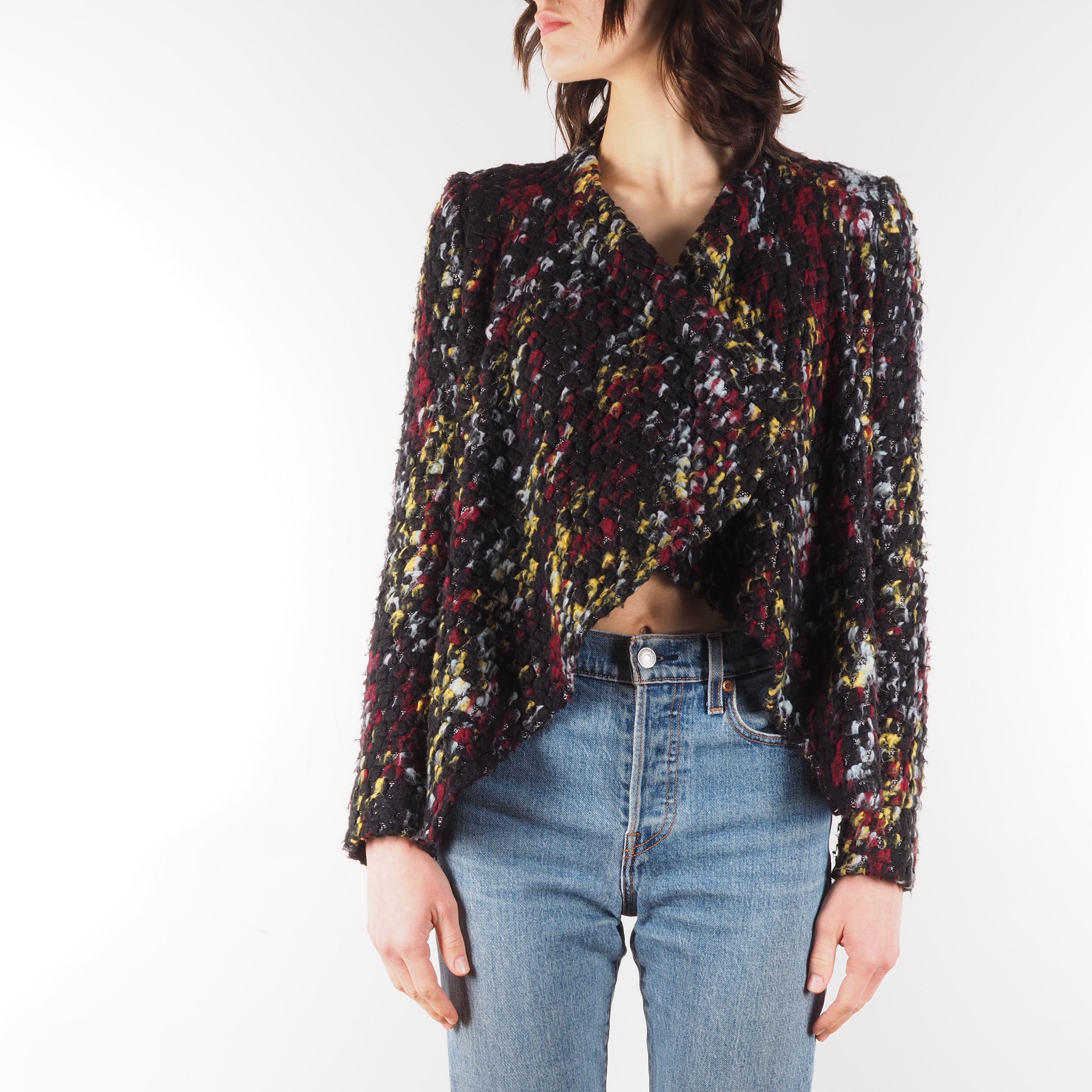 ba&sh Ba&sh Multicolor Tweed Open Evening Jacket Cape Size M / US 6-8 / IT 42-44 - 2 Thumbnail