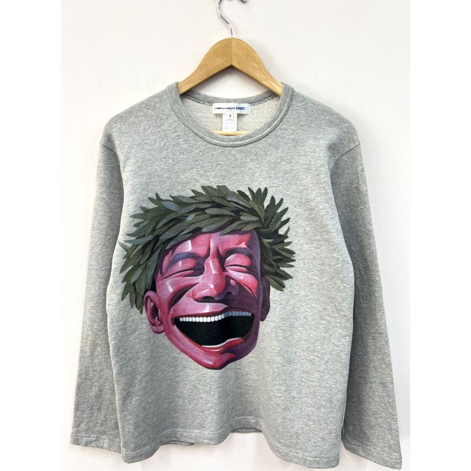 Comme des Garcons Girl Comme Des Garcons Shirt Yue Minjun Printed Sweatshirt Crew Neck Men's M Navy Pullover Sweatshirt Vintage Mens Print 90s Size US M / EU 48-50 / 2 - 2 Thumbnail