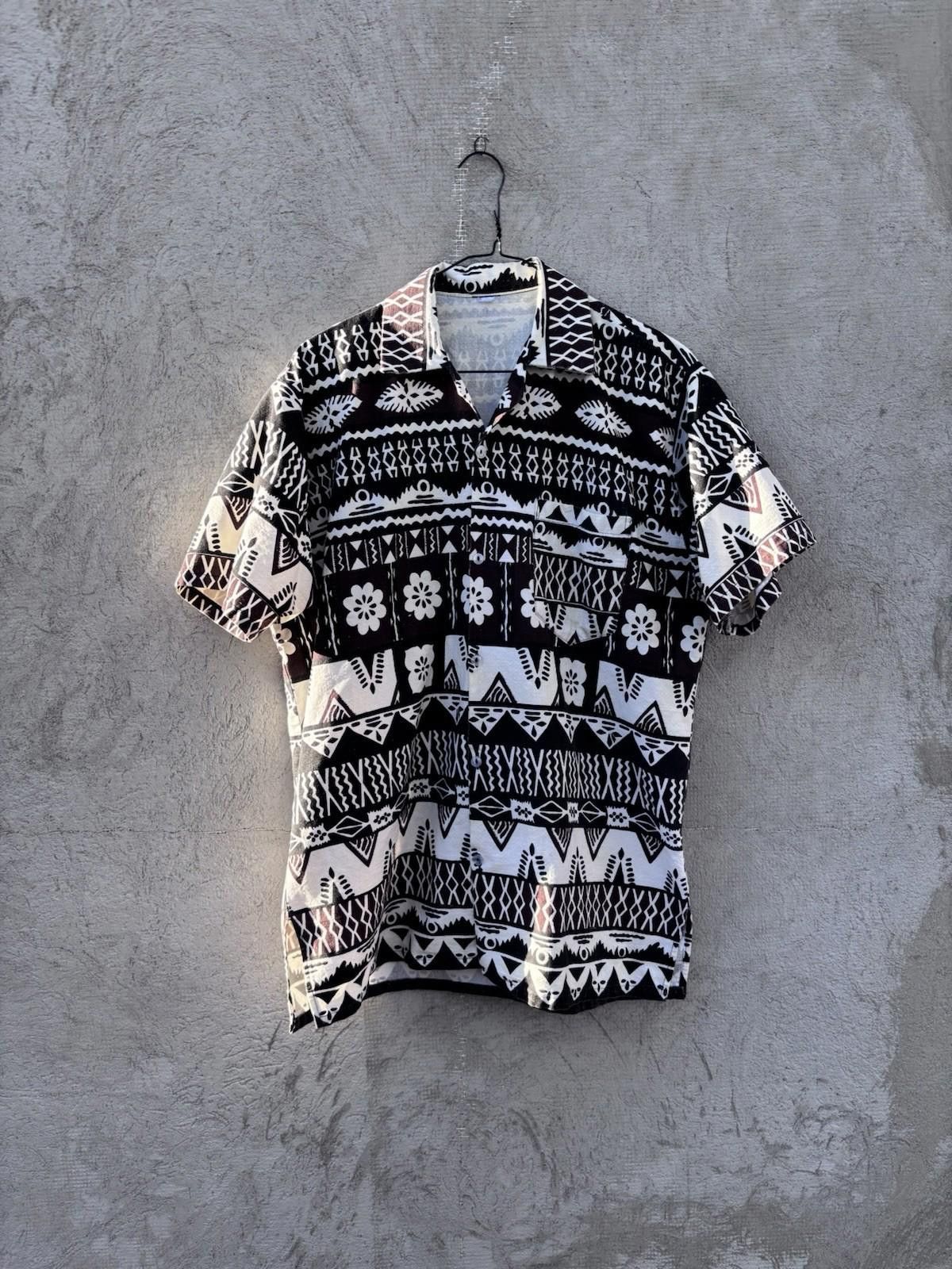 Designer × Vintage Vintage 1960s Polynesian Barkcloth Hawaiian Button Up Shirt Size US L / EU 52-54 / 3 - 1 Thumbnail