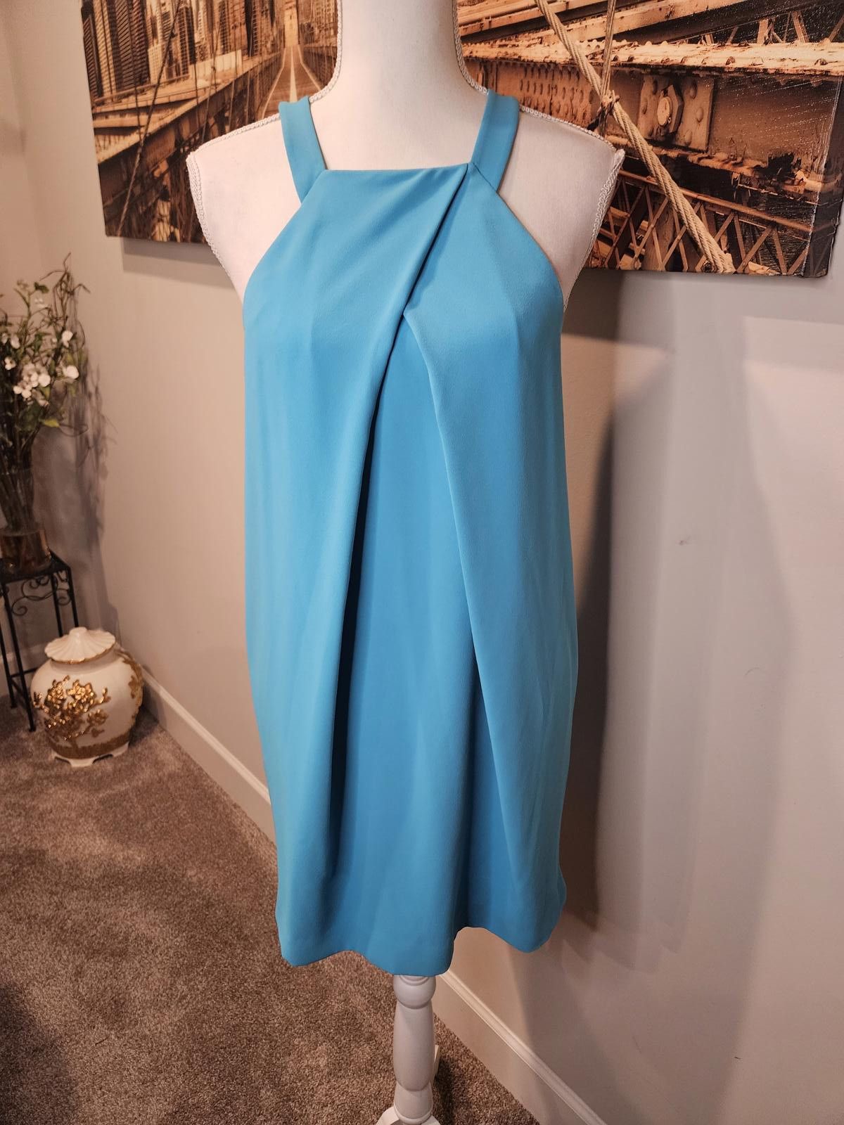 Designer Trina Turk Stylish Light Blue Halter Dress Size M / US 6-8 / IT 42-44 - 2 Thumbnail