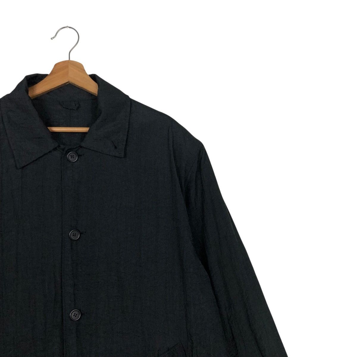 Japanese Brand 📌Rich Black Vintage Long Jacket Studio/495 Issey Miyake Size US M / EU 48-50 / 2 - 8 Thumbnail