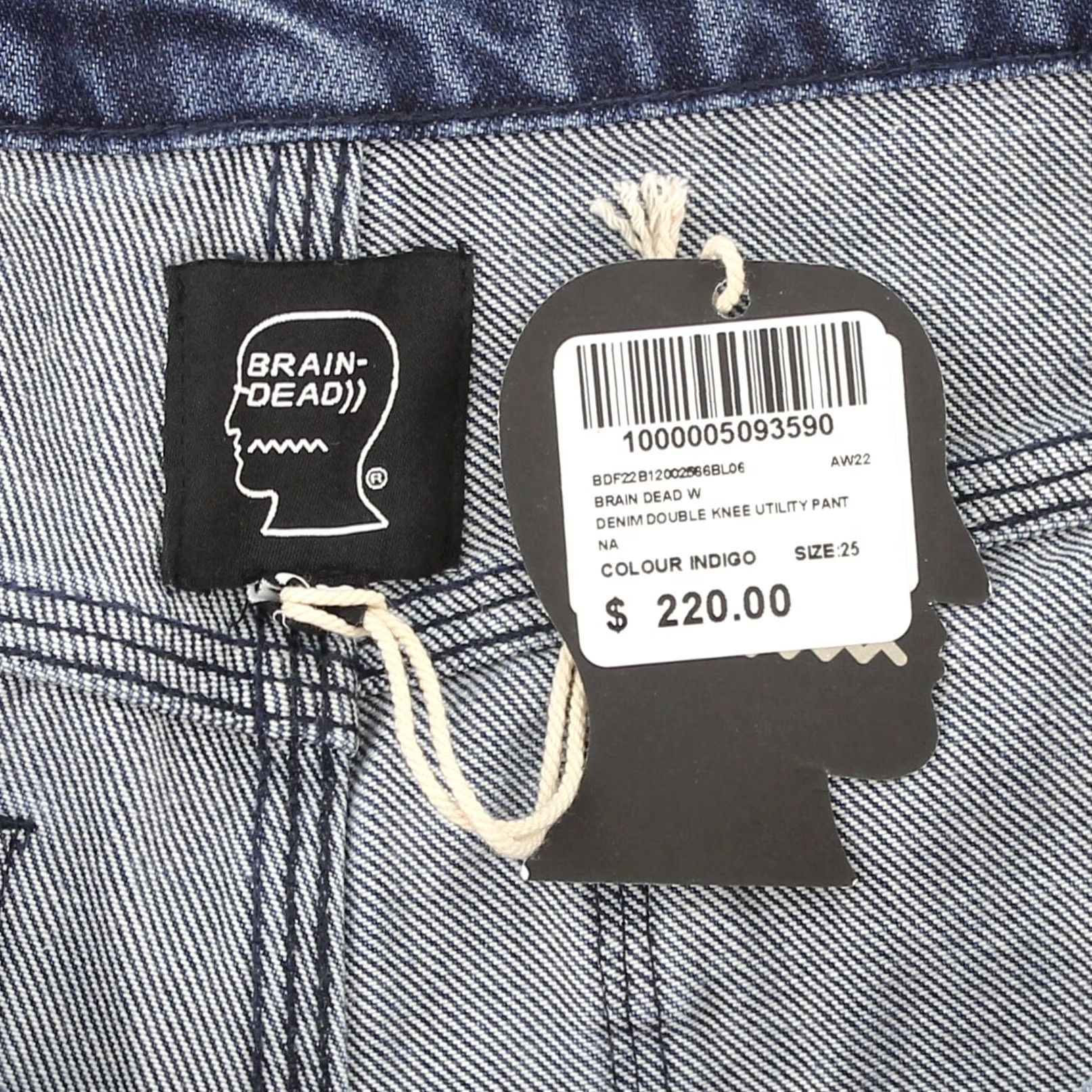 Brain Dead Brain Dead Utility Pants Women's Double Knee Stars Bleached Detailing Indigo Denim Cotton Size 42" / US 20 - 4 Thumbnail