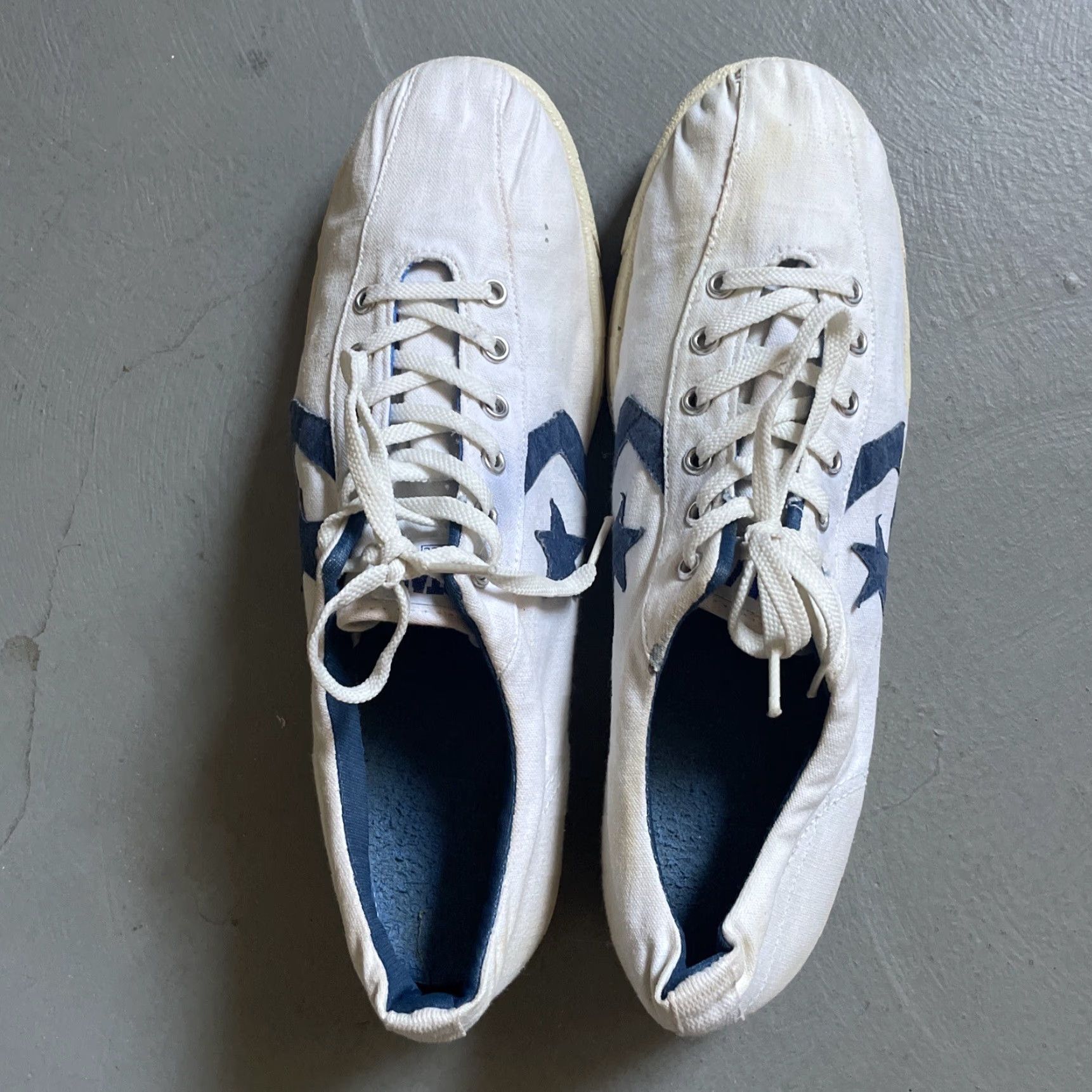 Converse VINTAGE Converse One Star Canvas Sneakers Court Trainers Men US 13 White Stars 90s Mens Size US 13 / EU 46 - 5 Thumbnail