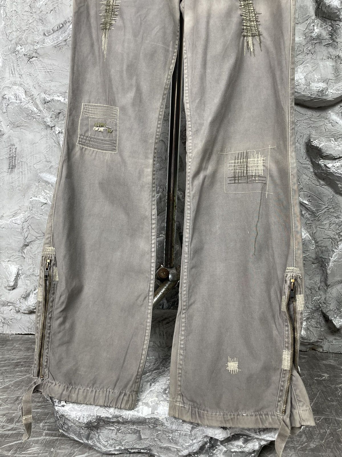Hysteric Glamour × If Six Was Nine × Japanese Brand Y2K Punk Japan Rag Distressed Fade Bootcut Zip Pants Size 30" / US 8 / IT 44 - 4 Thumbnail