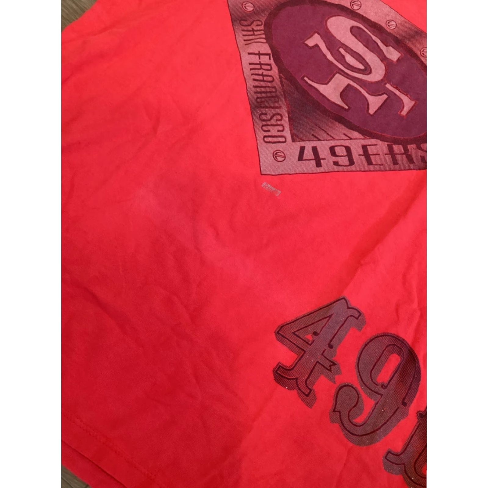 Starter VINTAGE Starter San Francisco 49ers Shirt Graphic Print 90s NFL Red Adult Large Single Stitch Mens Size US L / EU 52-54 / 3 - 6 Thumbnail