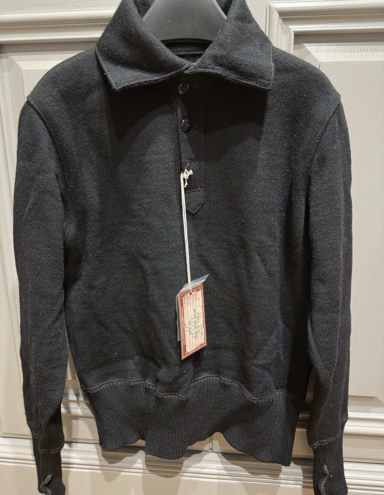 image of Freewheelers Out-Of-Print Button Sweater in Black, Men's (Size 2XS)