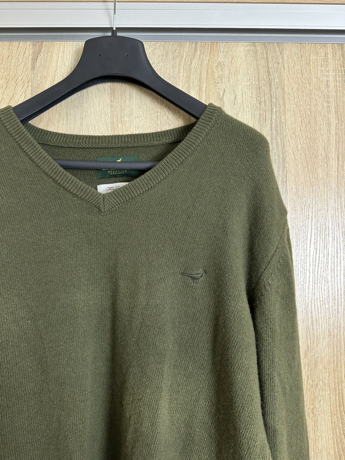 Laksen Sporting 🔥 Laksen Sporting Wool Sweater Pullover V Neck Luxury Size US XXL / EU 58 / 5 - 1 Thumbnail