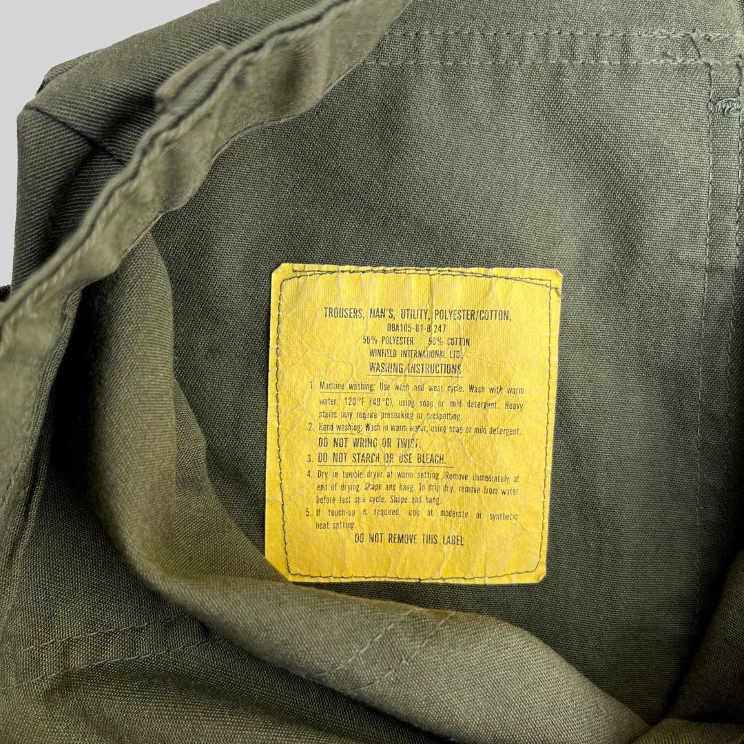 Vintage US Army 1981 80s Vintage 507 W26 Fatigue Military Trousers Size 26" / US 2 / IT 38 - 5 Thumbnail