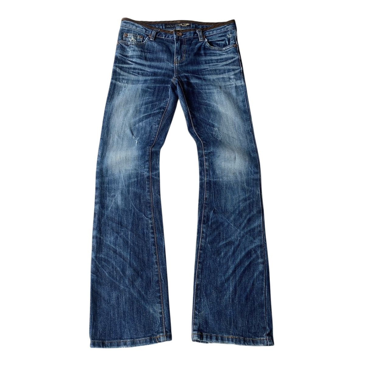 Piolla Distressed Clawmark ifsix LGB Style Flare Denim Pants