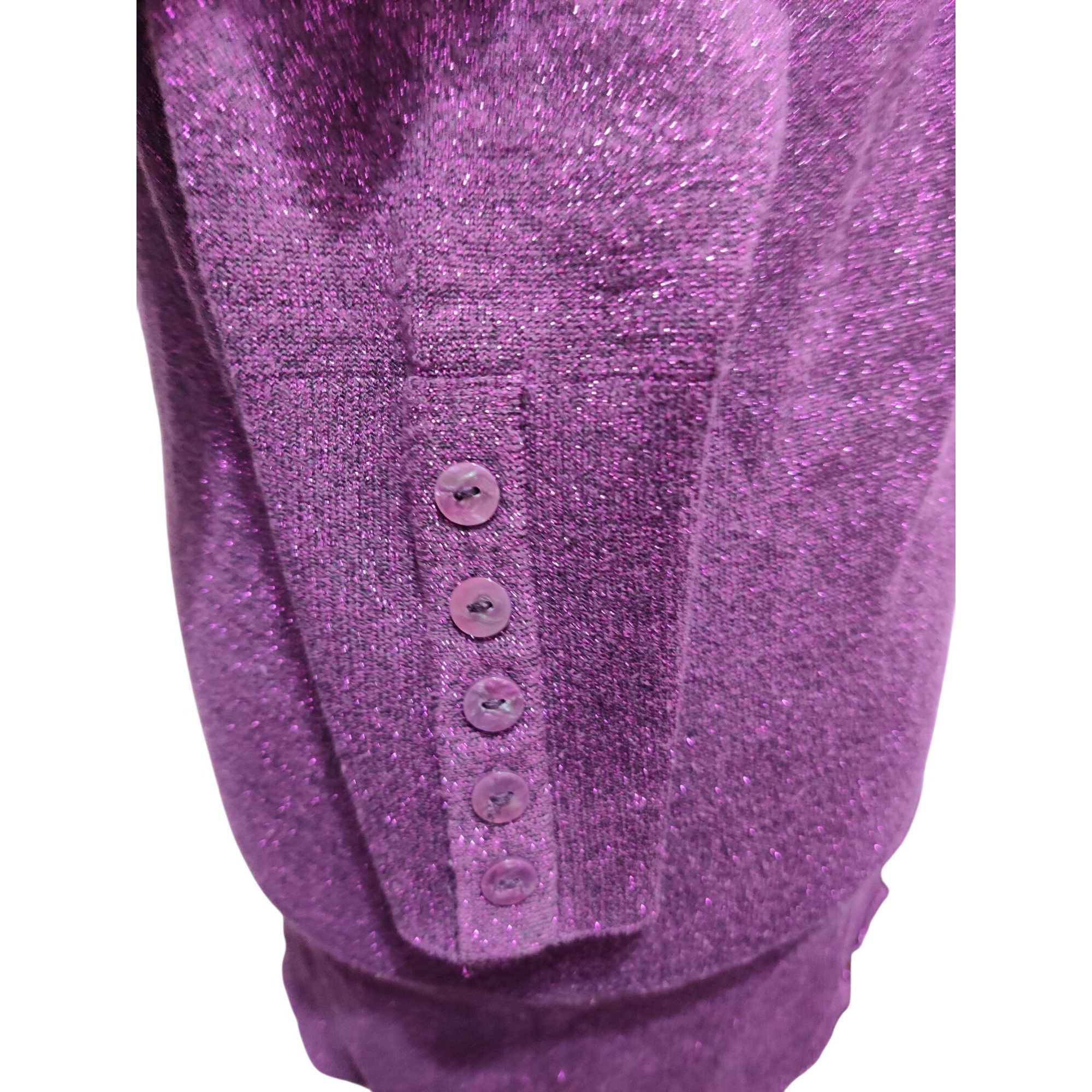 Other Plus Size 2X Womens Purple Sweater Metallic Shimmer Turtlene Size XXL / US 16-18 / IT 52-54 - 3 Thumbnail