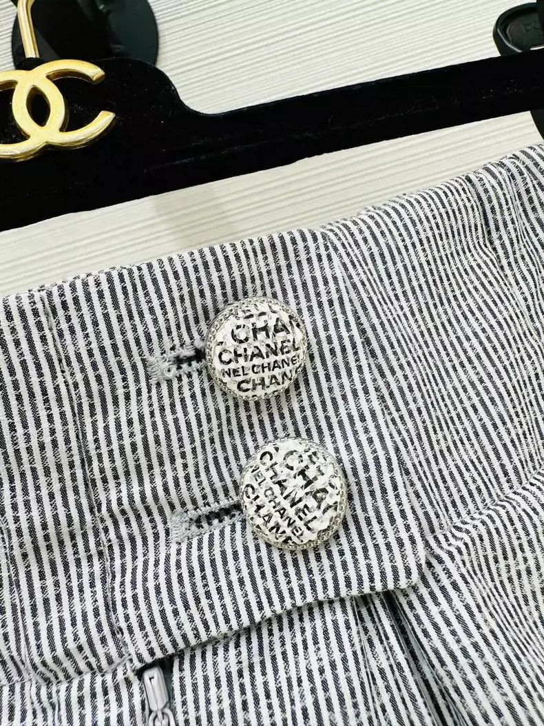 Chanel Chanel 24 striped wide-leg trousers Size 42" / US 20 - 3 Thumbnail