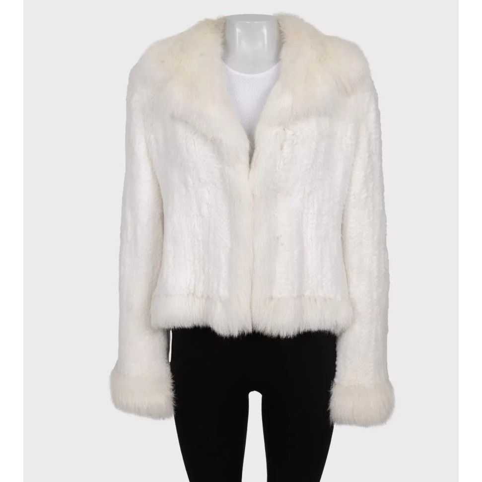 Valentino Valentino Roma Luxurious White Rabbit & Fox Fur Coat Sz. XL Size XL / US 12-14 / IT 48-50 - 1 Thumbnail