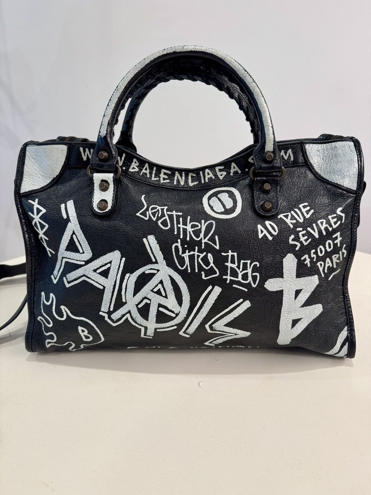 Balenciaga Balenciaga Graffiti City Bag Large Size ONE SIZE - 4 Thumbnail