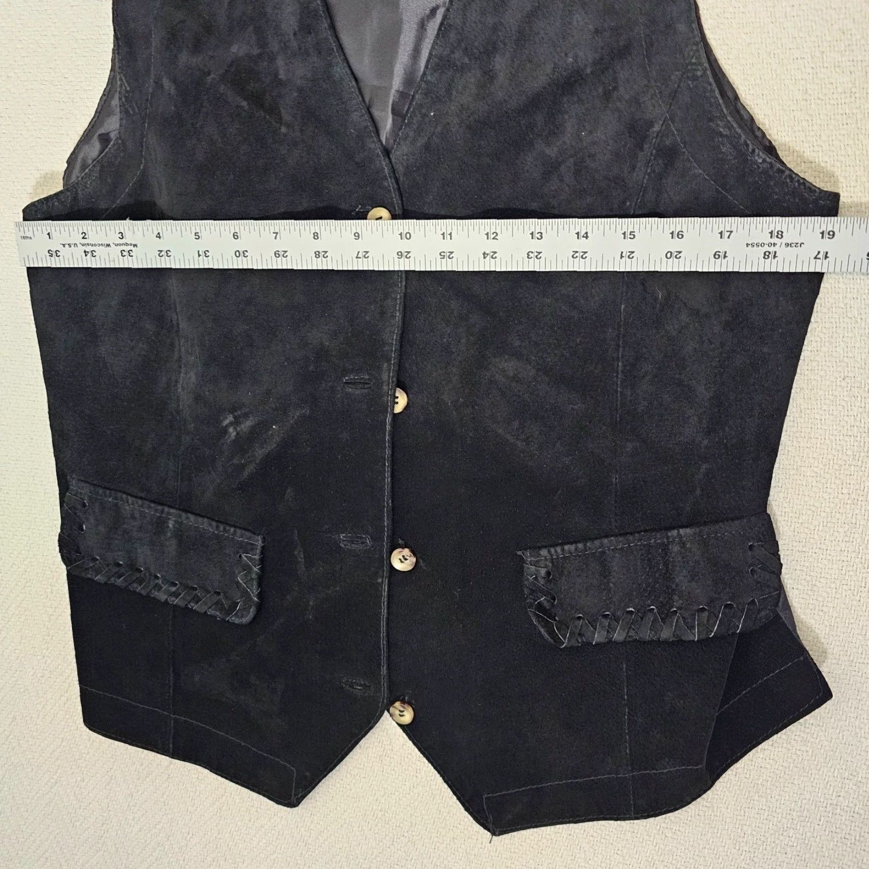 Vintage VINTAGE Amanda Smith Leather Vest Womens Size L Blue Button V-Neck Casual Size L / US 10 / IT 46 - 4 Thumbnail