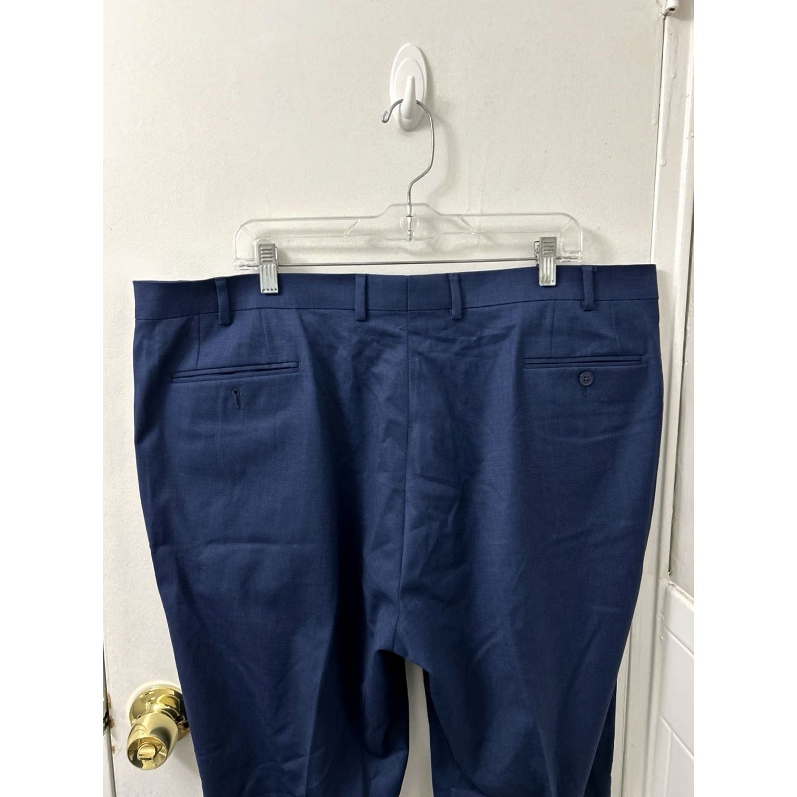 Vintage VINTAGE? No. Michael Strahan Collection Dress Pants Mens 42x32 Navy Blue Wool Blend Trousers Size US 42 / EU 58 - 7 Thumbnail