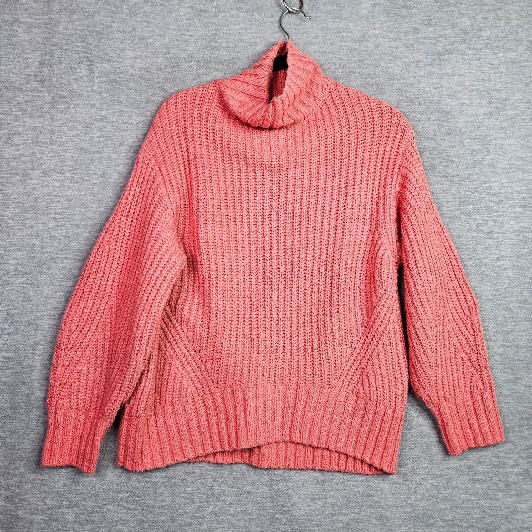 Anthropologie Anthropologie Women Sweater XXS Pink Chunky Knit Turtleneck Cozy Size XXS / US 00 / IT 34 - 2 Thumbnail