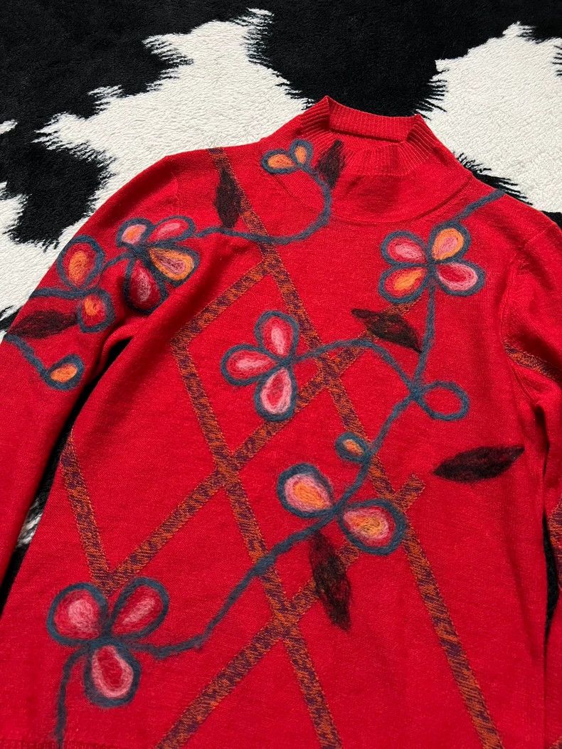 Kenzo KENZO 3D Embroidered Flower Wool Top 100% Wool Size L / US 10 / IT 46 - 3 Thumbnail