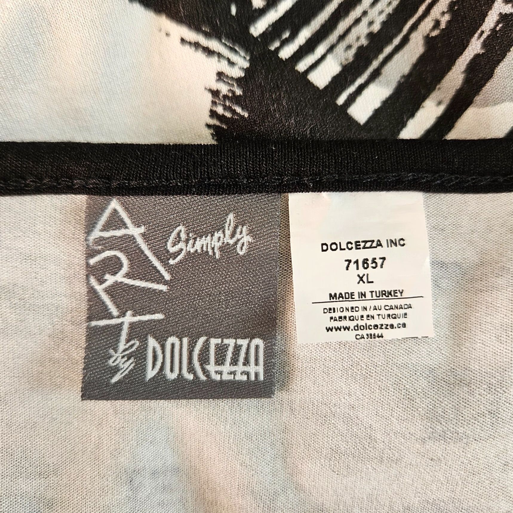 Vintage Dolcezza Simply Art Womens Top XL Black White 3/4 Sleeve Blouse Size XL / US 12-14 / IT 48-50 - 4 Thumbnail