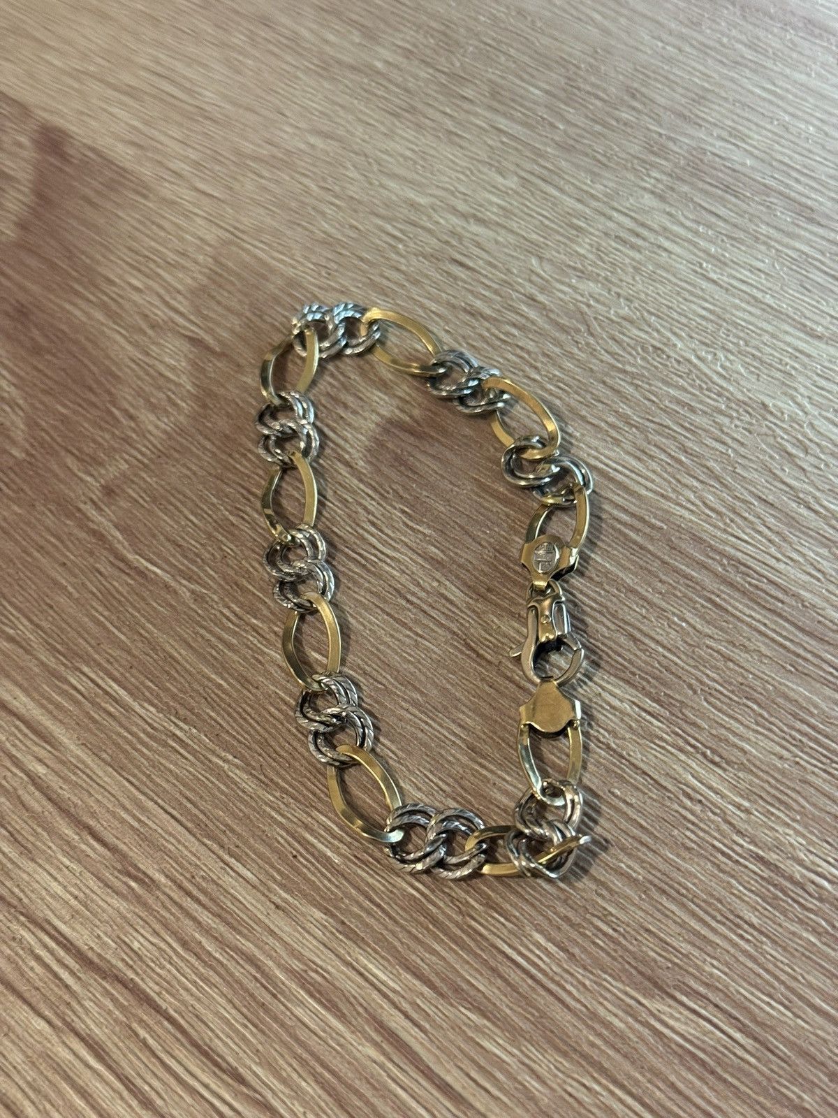 Jewelry Solid 14K Two-Tone Gold Bracelet – Gold Link Chain (14.8g) Size ONE SIZE - 1 Thumbnail