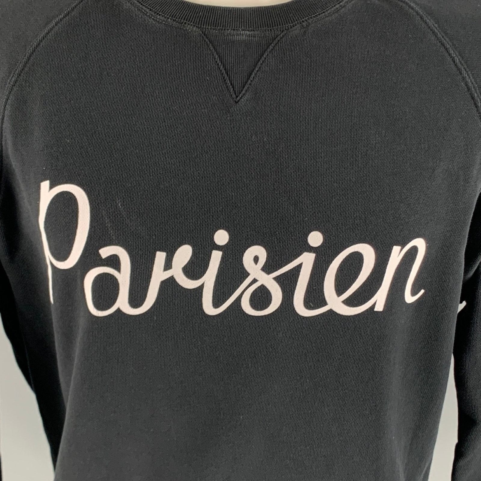 Maison Kitsune MAISON KITSUNE Black White Graphic Cotton Sweatshirt Size US M / EU 48-50 / 2 - 2 Thumbnail