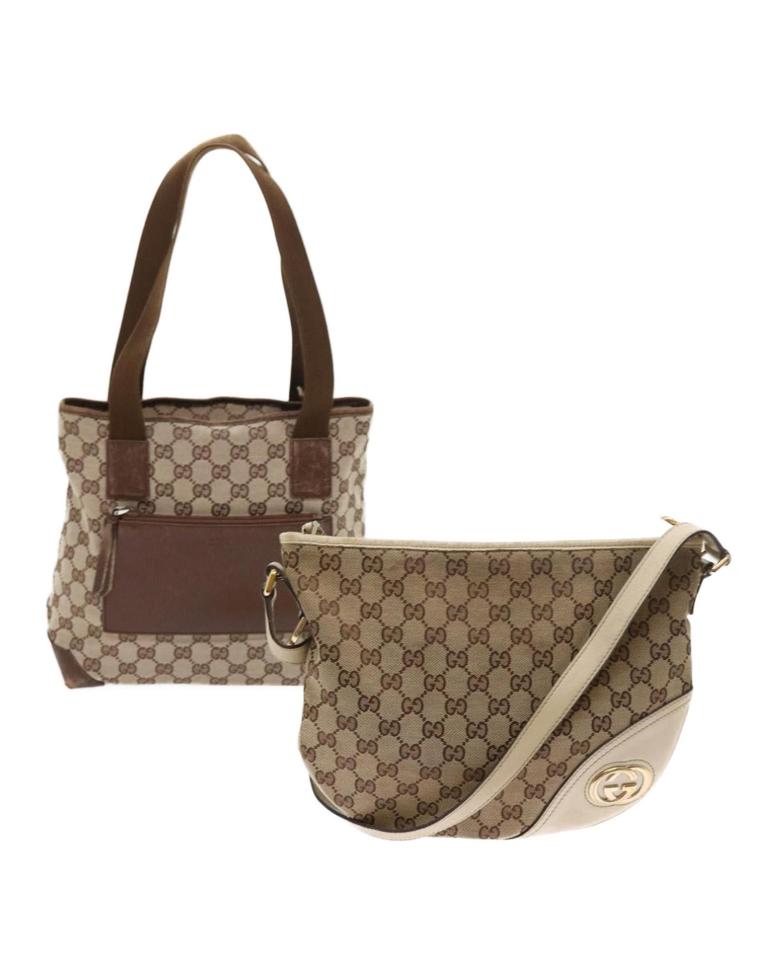 image of Gucci Beige Canvas Shoulder Bag Set, Women's