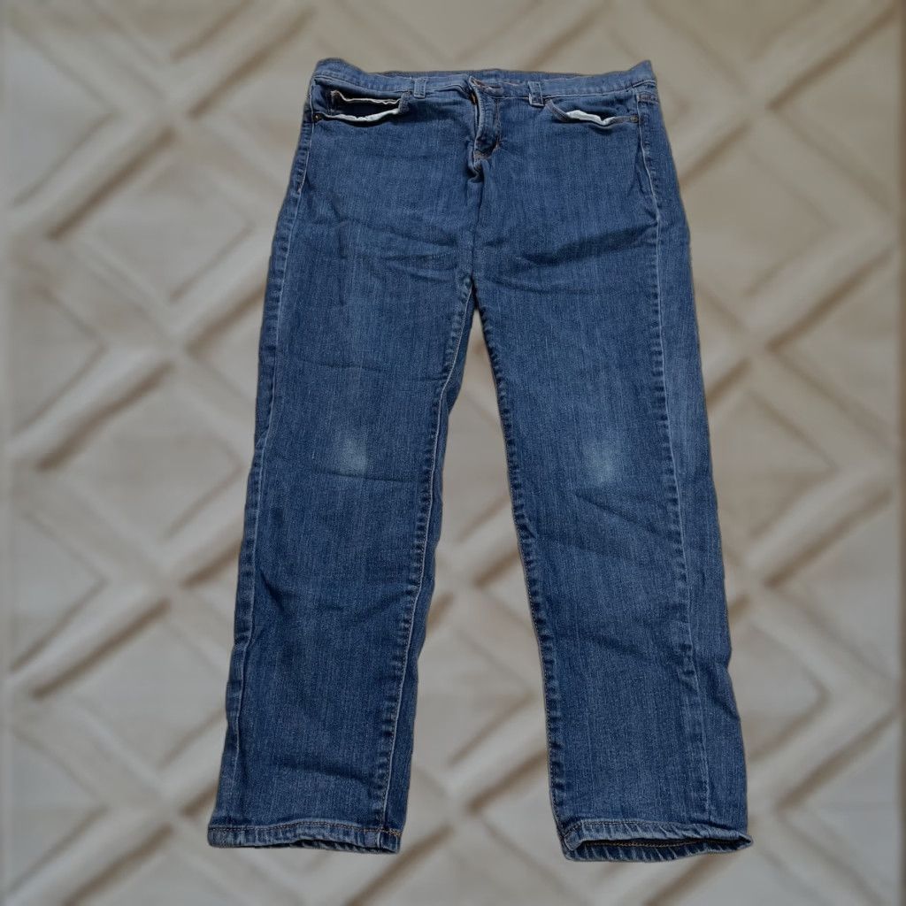 Vintage JCP Jeans Womens Jeans Skinny Dark Wash Blue 33/16 Mid Rise Stretch Denim 5-Pocket Regular Zip Button 28.5 Inseam Size 24" / US 00 / IT 34 - 1 Thumbnail