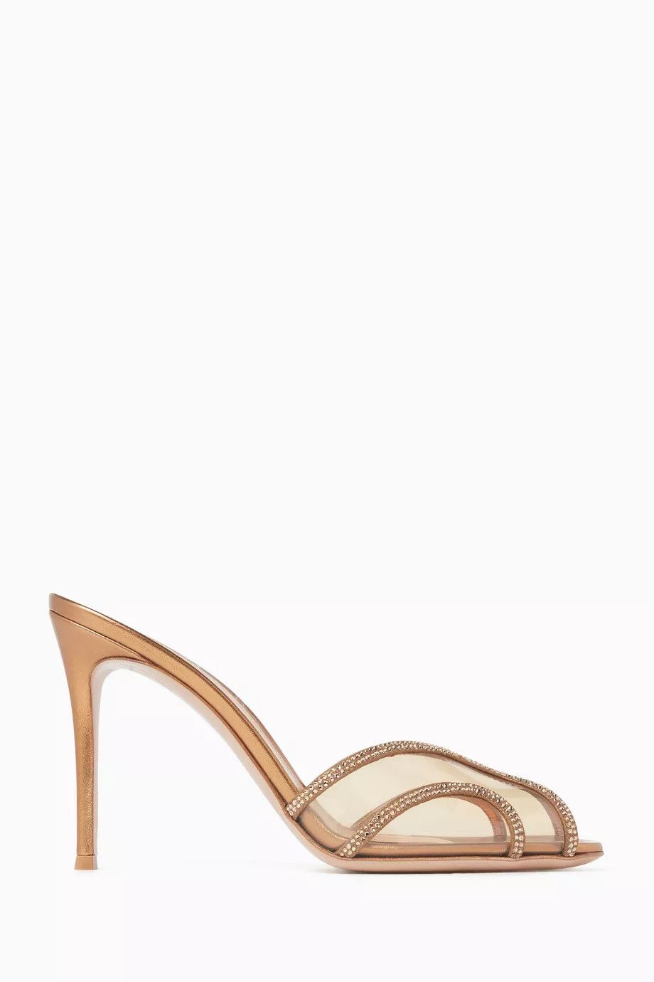 Gianvito Rossi os11x0126 Rossi Crystal PVC Mules in Brown Size US 7.5 / IT 37.5 - 1 Thumbnail