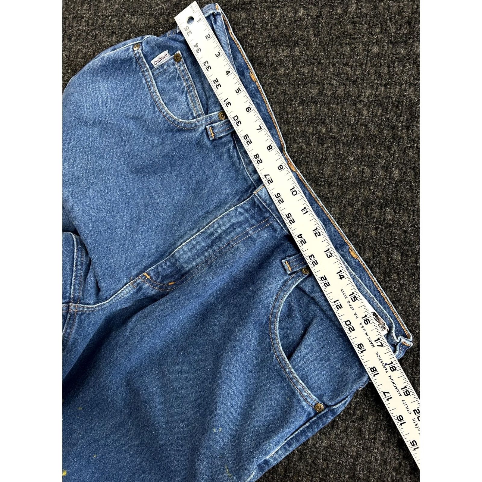 Carhartt VINTAGE Carhartt Jeans Relaxed Fit 36 x 32 Distressed 90s Grunge Logo Blue Mens Jeans Size US 36 / EU 52 - 7 Thumbnail