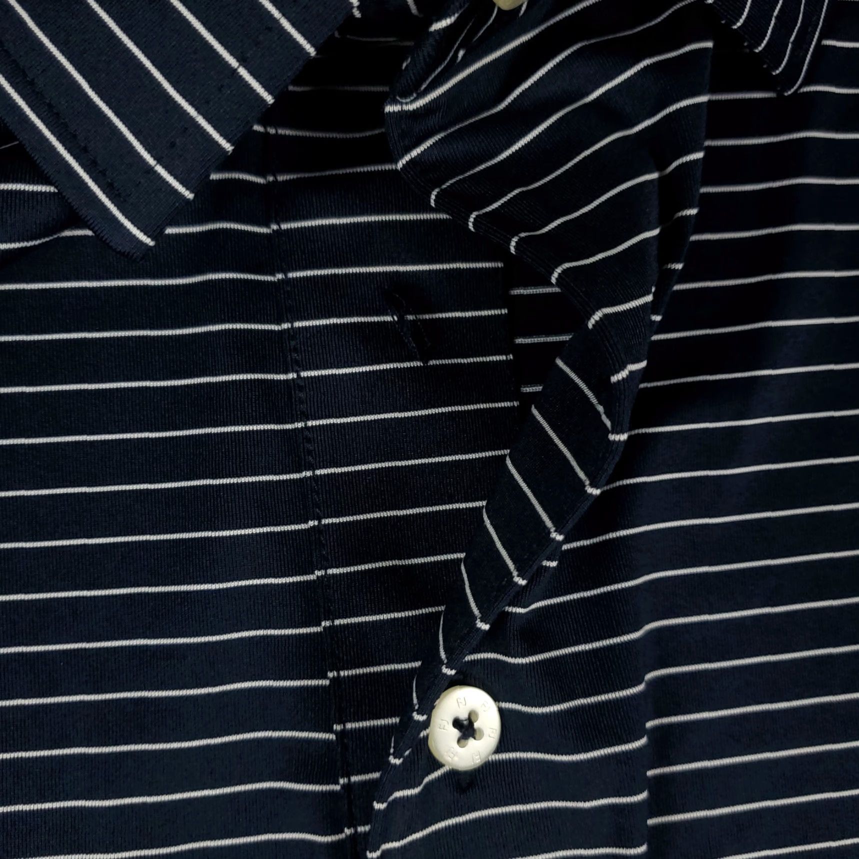 Footjoy FootJoy Polo Shirt Mens XL Blue Striped Short Sleeve Golf Polo Shirt Regular Fit 100% Polyester Blue FootJoy Shirt Mens XL Size US XL / EU 56 / 4 - 3 Thumbnail