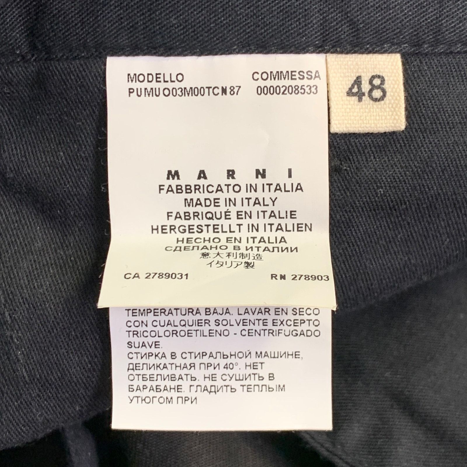 Marni MARNI Size 32 Black Twill Cotton Belted Casual Pants Size US 32 / EU 48 - 7 Thumbnail