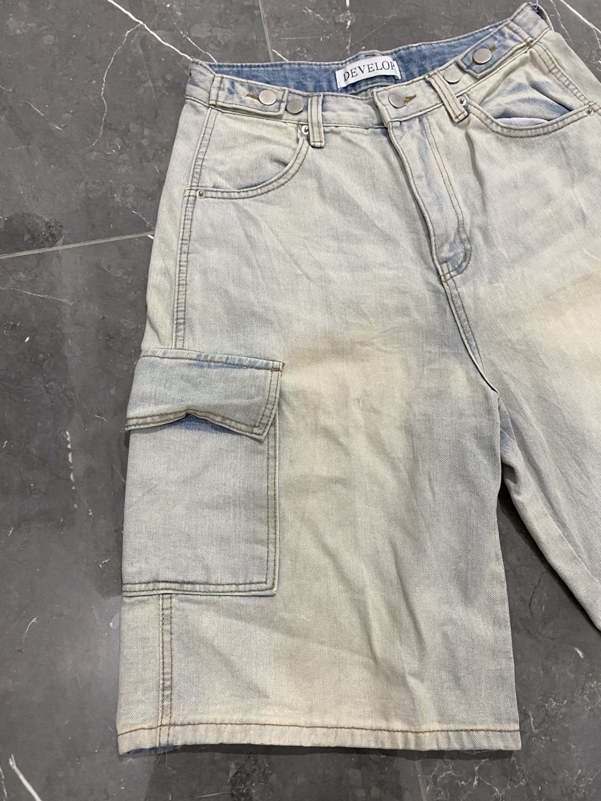 Japanese Brand 💸BINDINGOFFER💸Develop Jorts Cargo Pants Hysteric Beautybeast Size US 29 - 2 Thumbnail