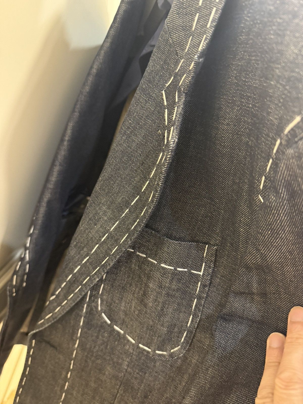 Versace stiching details denim blazer size46 Size 46R - 16 Thumbnail