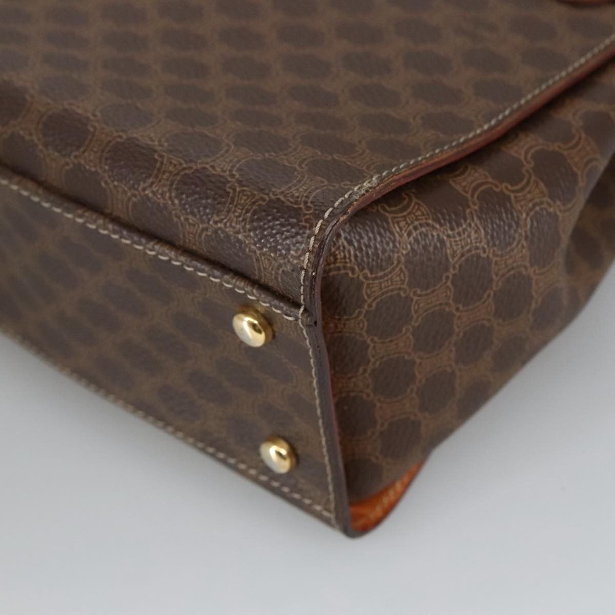 Celine CELINE Macadam Canvas Hand Bag Pvc Leather Brown Gold Size ONE SIZE - 16 Thumbnail