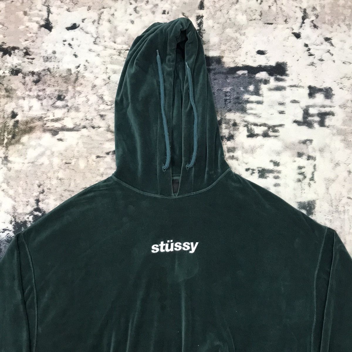 Japanese Brand × Stussy Stussy Center Logo Velvet Sweater Pullover Hoodie Size S / US 4 / IT 40 - 2 Thumbnail
