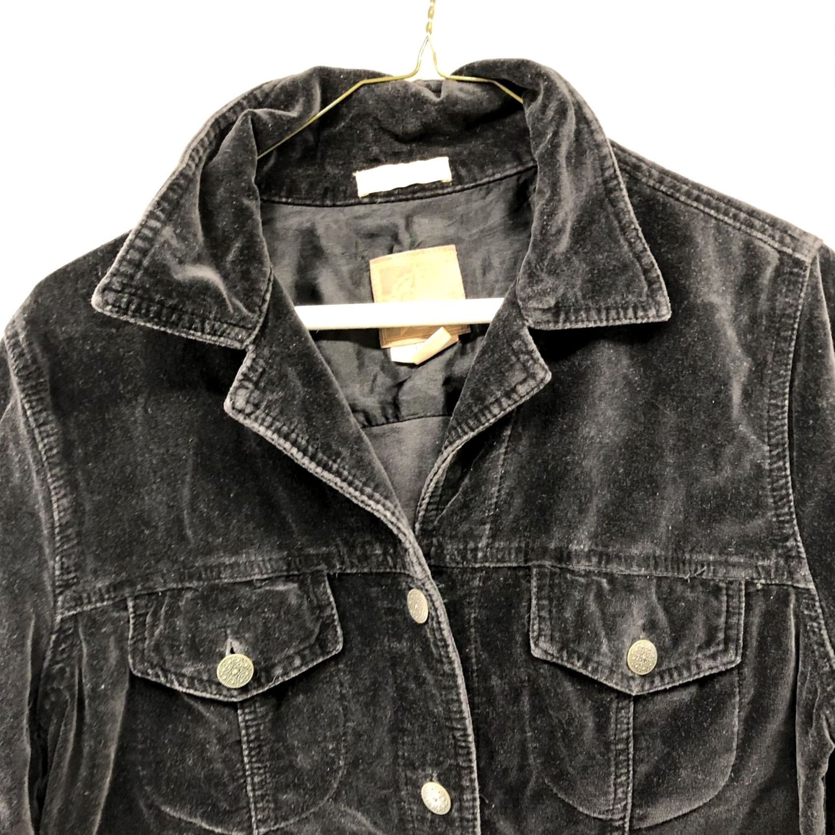 Vintage VTG AMI Western Velvet Shirt Womens M Black Shacket Cotton Chest Pocket Rodeo Shirt Size M / US 6-8 / IT 42-44 - 3 Thumbnail