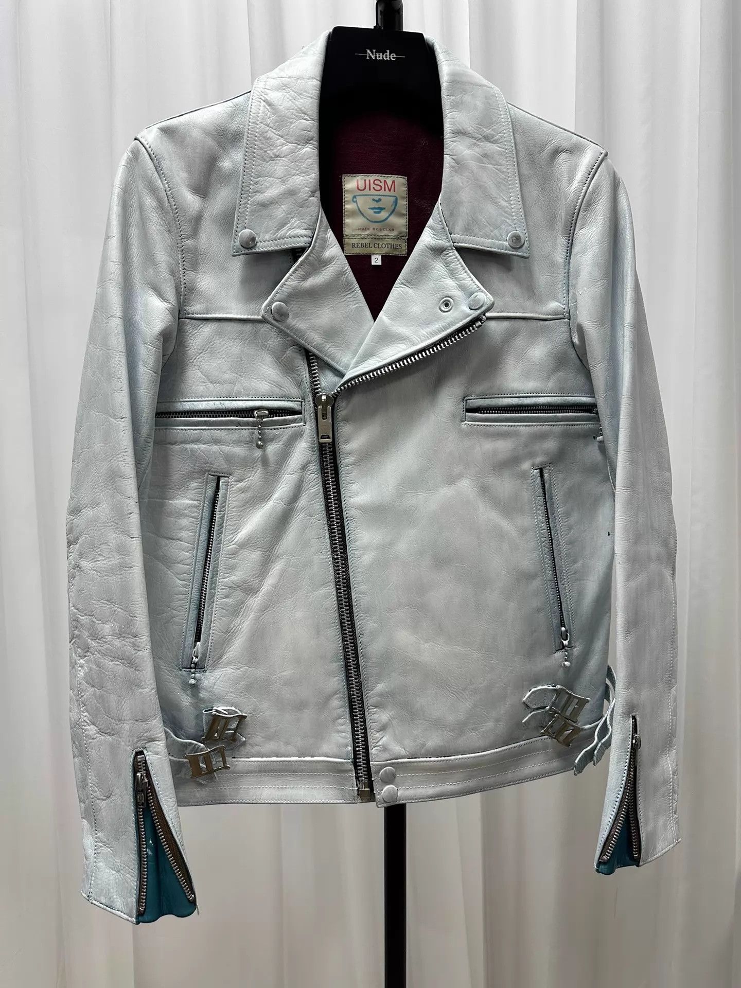 Undercover Undercover White Painted Leather Jacket w/ Blue Underlay Size US M / EU 48-50 / 2 - 1 Thumbnail