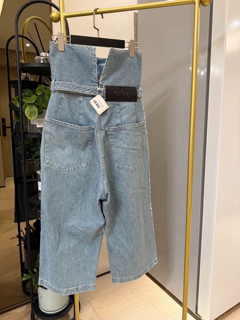 Loewe LOEWE Blue high waist belt tie wide leg women's jeans Size 25" / US 0 / IT 36 - 5 Thumbnail
