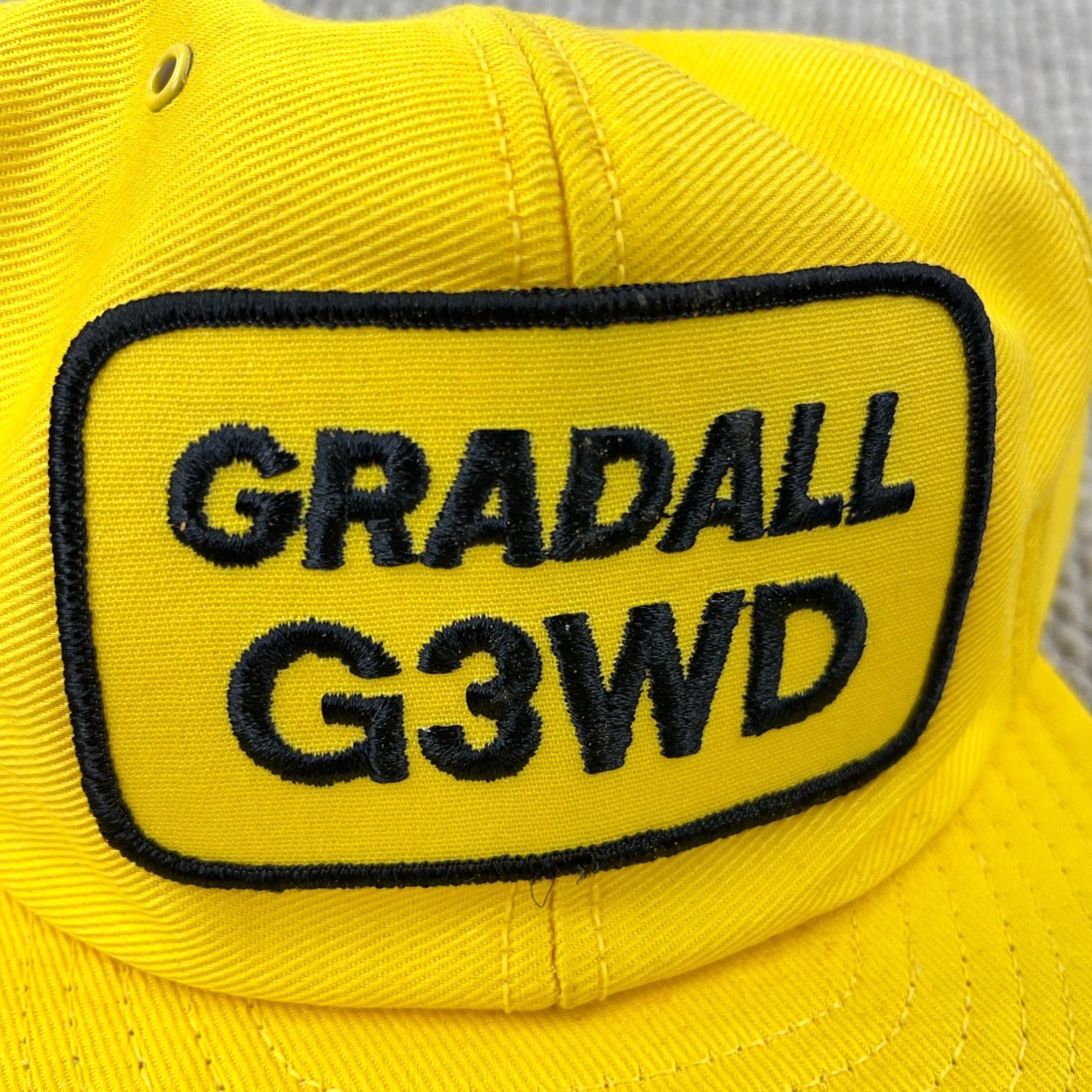 Vintage VINTAGE Louisville MFG Trucker Hat Cap Adult One Size Yellow Cotton Twill 80s Classic Outdoor Workwear Adjustable Mens Size ONE SIZE - 3 Thumbnail