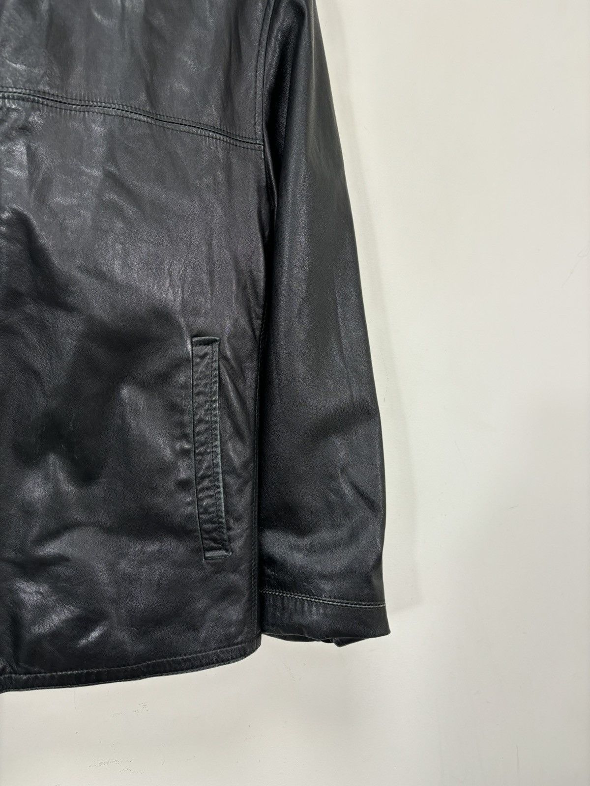 Gimo's Gimo’s Vintage Men’s Black Full Zip Italian Leather Jacket Size US S / EU 44-46 / 1 - 6 Thumbnail