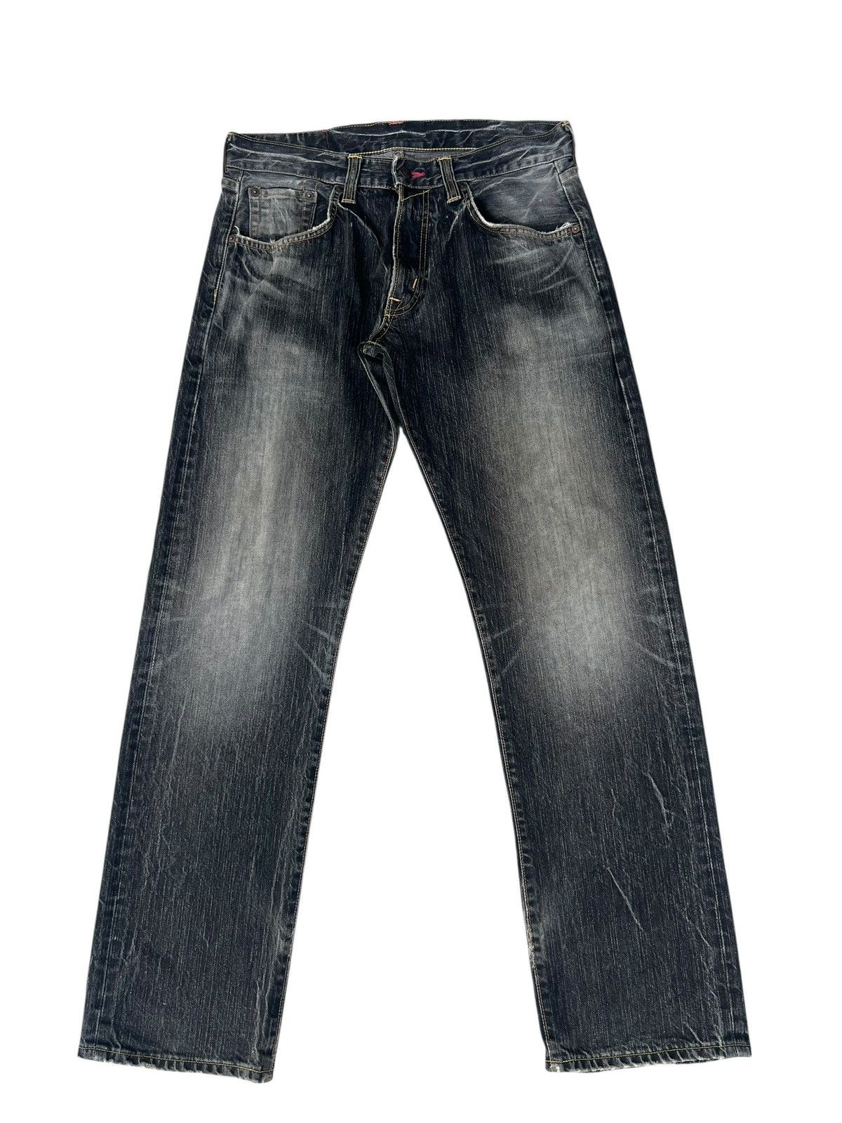 Vintage Y2K 2000s Edwin Fade Black Denim Loose Jeans
