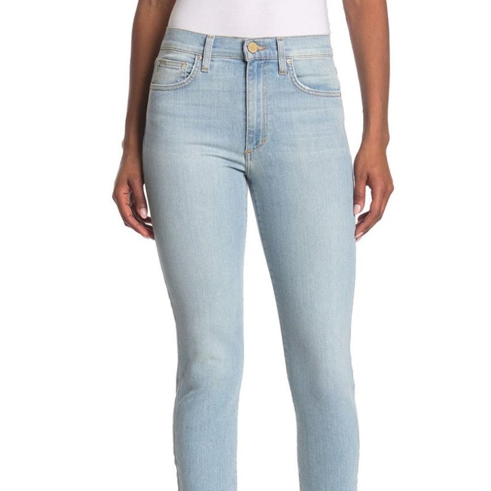 JOE'S Womens Light Blue Distressed High Rise Skinny Jeans