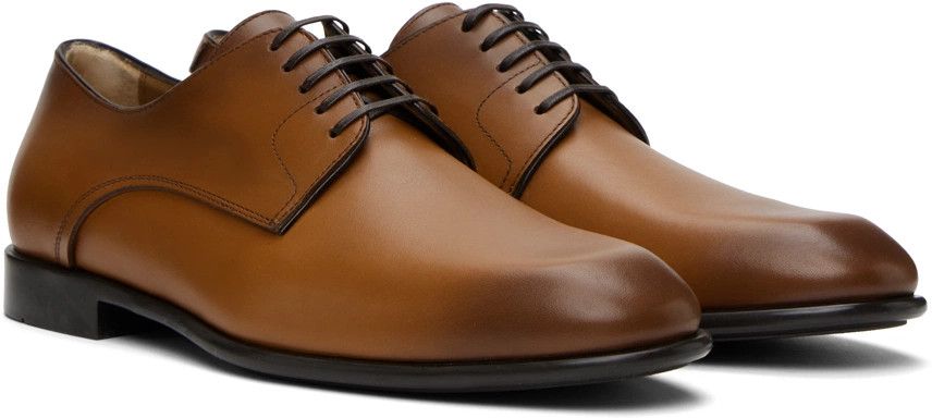 Salvatore Ferragamo o1s1rm0725 Lace up Derby Shoes in Brown Size US 11 / EU 44 - 4 Thumbnail